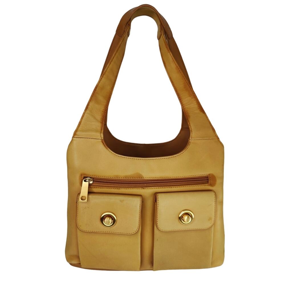Tan leather shoulder bag